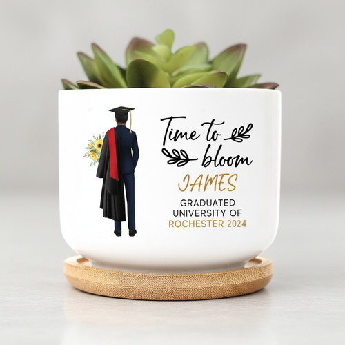 Rooting for the 2026 Graduate Personalized Ceramic Plant Pot - Best Gift Smart