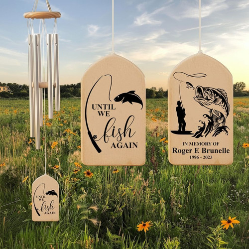 Still Fishing Memorial Wind Chime Honoring a Special Dad - Easessy
