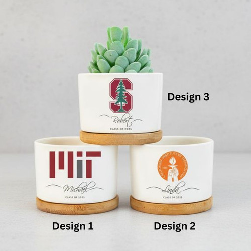 University Pride 2025 Custom Logo Ceramic Plant Pot for Her - Best Gift Smart