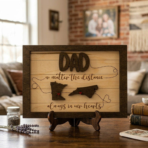 Where You Are Is Home - Custom Multi-State Wood Sign For Dad - Father's Day Fun