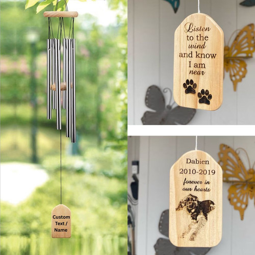 Whispering Paws Custom Dog Memorial Wind Chime Gift - Easessy