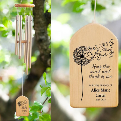 Whistle on the Wind Dandelion Memorial Wind Chime Gift - Easessy