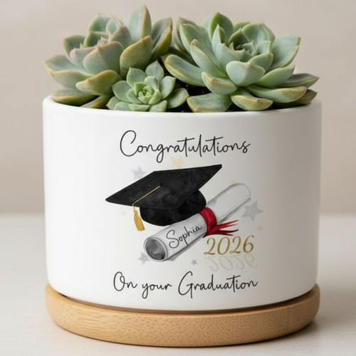 2026 Custom Congrats Senior Ceramic Plant Pot Graduation Gift - Best Gift Smart