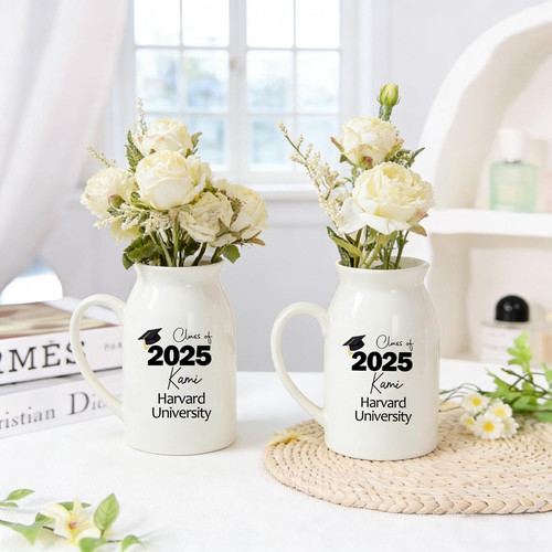 2026 Grad Milestone Personalized Ceramic Flower Vase Keepsake - Best Gift Smart