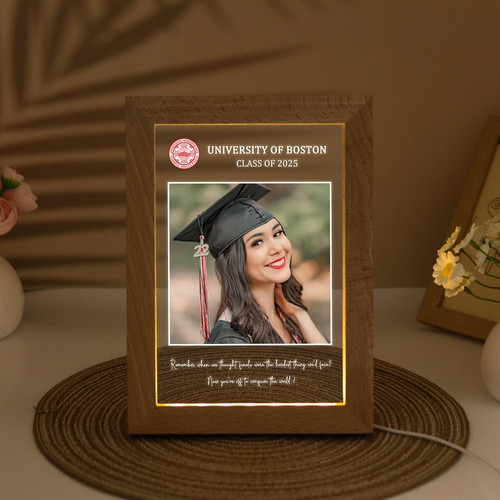 Brighten Their Future Personalized Graduate Photo Frame Lamp - Best Gift Smart