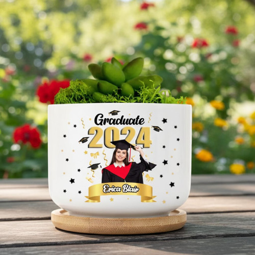 Celebrate Success Tassel Worth Hassle Ceramic Plant Pot Gift - Best Gift Smart