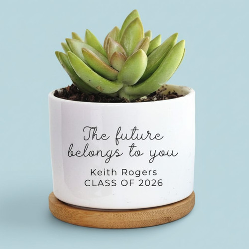 Future Belongs to You 2026 Grad Ceramic Plant Pot Keepsake Gift - Best Gift Smart