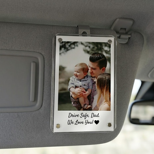 Sentimental Keepsake for Dad - Custom Photo Car Visor Clip Gift - Father's Day Fun