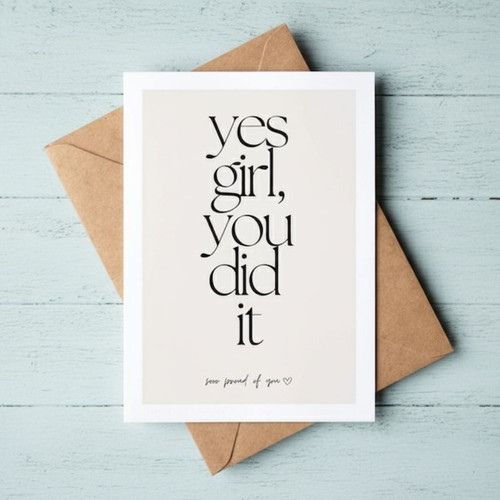 Celebrating Her Success Yes Girl You Did It Greeting Card - Best Gift Smart
