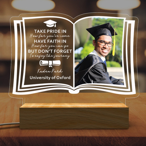 Cherish Her PhD Success Custom Photo LED Night Light Gift - Best Gift Smart