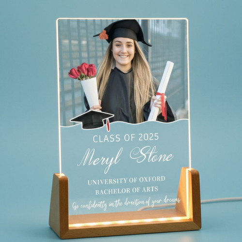 Cherish the Moment Custom Photo Graduation LED Night Light - Best Gift Smart