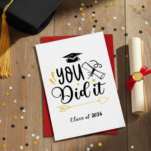 Class of 2026 Milestone You Did It Graduation Greeting Card - Best Gift Smart