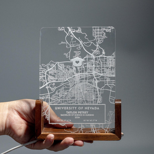 Commemorate Their PhD Journey Custom School Map LED Night Light - Best Gift Smart