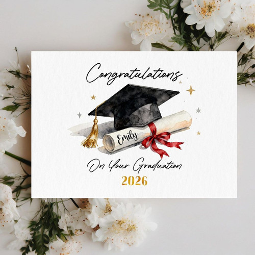 Custom Class of 2026 College Graduation Greeting Card - Best Gift Smart
