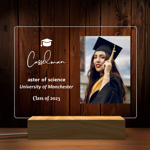 Custom Class of 2026 Photo LED Night Light PhD Graduation Gift - Best Gift Smart