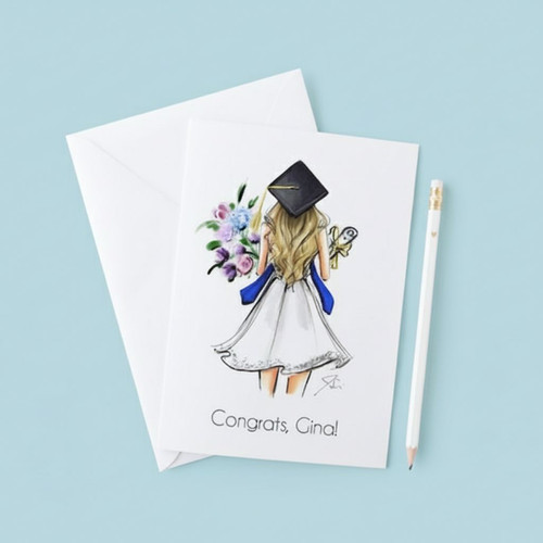 Custom College Graduation Greeting Card A Keepsake for Her - Best Gift Smart