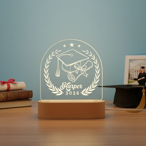 Custom Graduate Desk LED Night Light Celebrate Their Big Milestone - Best Gift Smart