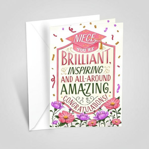 Eco Friendly Niece Graduation Greeting Card Made in USA Milestone - Best Gift Smart