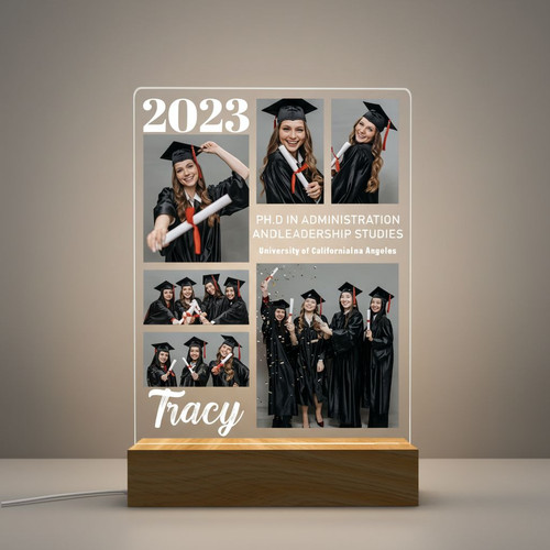 Heartfelt 2026 PhD Grad Gift Custom Photo LED Night Light - Best Gift Smart