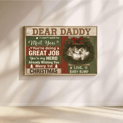 Heartfelt Dad Ultrasound Canvas - Coastal Farmhouse Father's Day Gift - Father's Day Fun