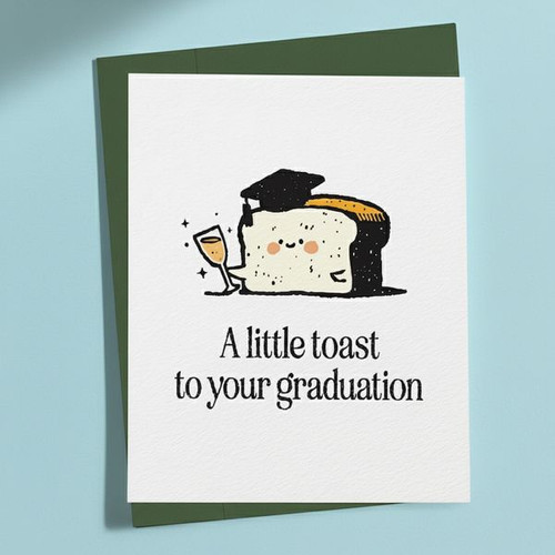 Kawaii Toast Pun Greeting Card A Sweet Way to Say Congrats - Best Gift Smart