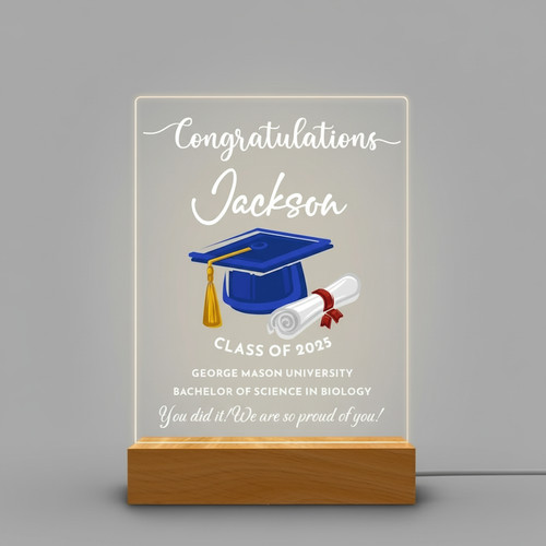 Personalized Grad Name LED Night Light Custom Acrylic Plaque Gift - Best Gift Smart