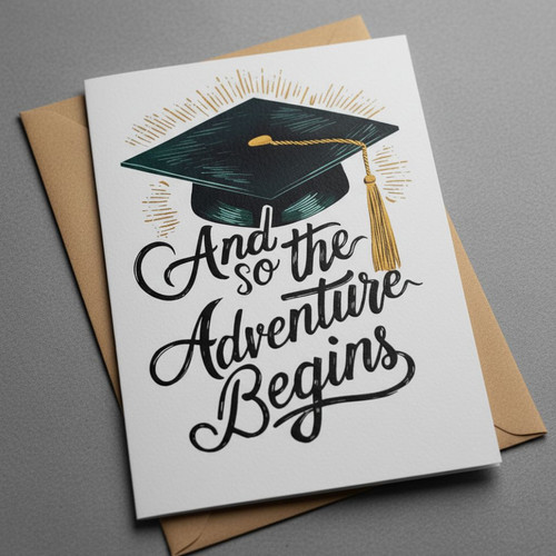 The Adventure Begins Heartfelt Graduation Greeting Card - Best Gift Smart