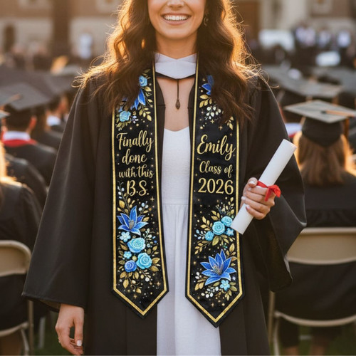 Celebrate Her 2026 Success Floral Graduation Stool Custom Sash - Best Gift Smart