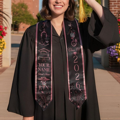 Empowering RN Dreams 2026 Nursing Graduation Stool Sash - Best Gift Smart