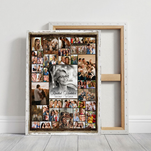 Mom Memorial Celebration of Life Photo Collage Custom Canvas - Easessy