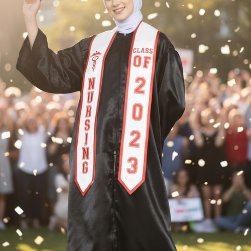 Stitched with Pride Custom Graduation Stool Embroidery Sash - Best Gift Smart