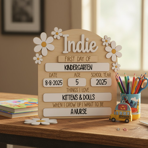 Daisy Dreams - Personalized First/Last of School Sign Milestone Board - Savourry