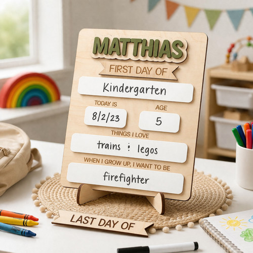 Capture the Years with a Wood First/Last of School Sign - Savourry