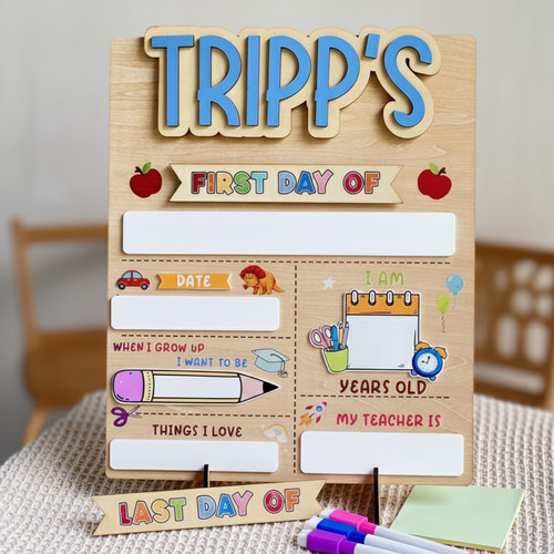 Personalized First/Last of School Sign - Forever Memories - Savourry
