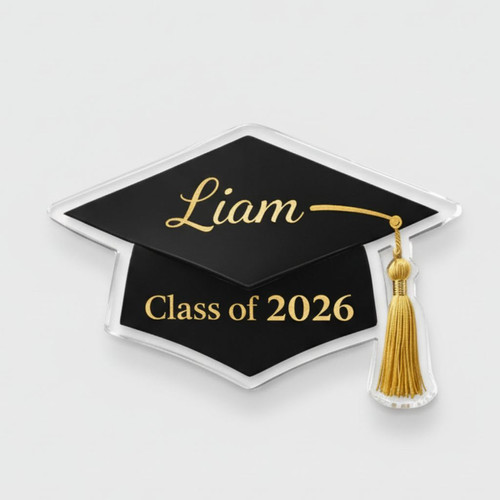 2026 Grad Milestone Personalized Acrylic Photo Magnet Cap - Best Gift Smart