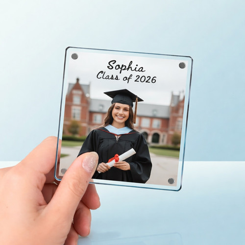 Graduation Memories Custom Acrylic Photo Magnet Frame Gift - Best Gift Smart