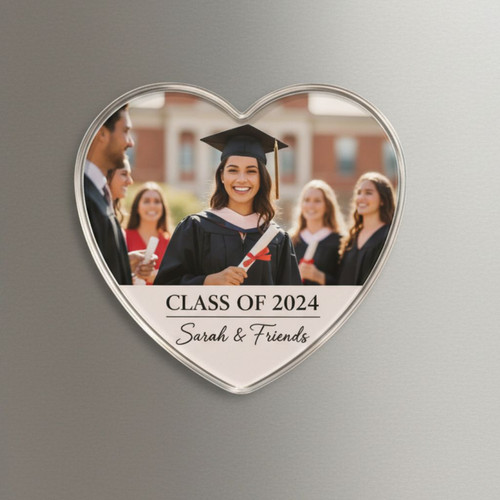 Heartfelt Memories Custom Heart Acrylic Photo Magnet Keepsake - Best Gift Smart