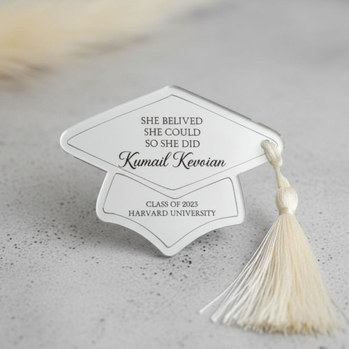 Mirror Cap Graduation Favor Custom Acrylic Photo Magnet Keepsake - Best Gift Smart