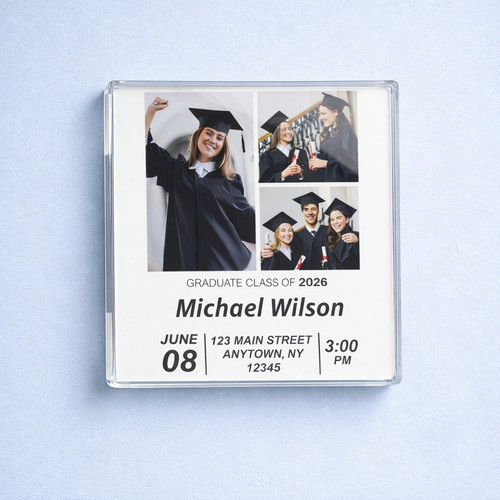 Share the Big News 2026 Acrylic Photo Magnet Grad Invite - Best Gift Smart