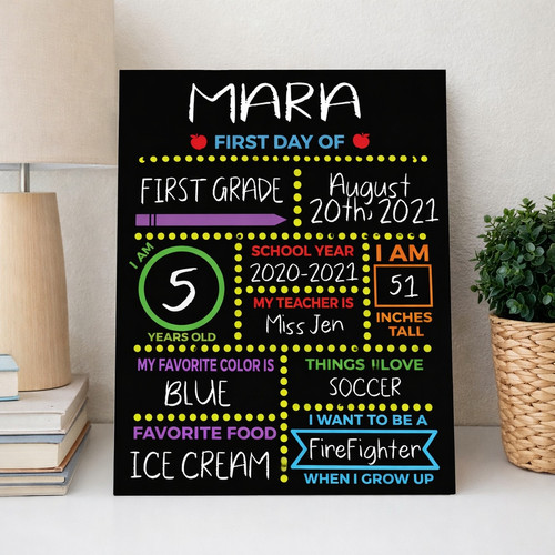 Cherish Every Grade - Reusable Reversible School Board Sign Prop - Savourry