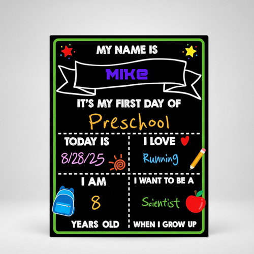Cherish the Big Day - Reusable School Board Sign for Preschoolers - Savourry