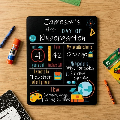 Custom Milestone Memories - Reusable School Board Sign Photo Prop - Savourry
