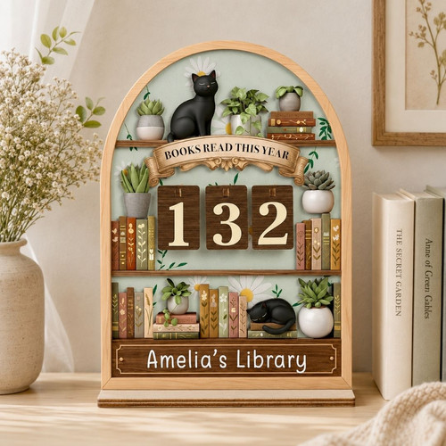 Black Cat Book Read Tracker - Gothic Reader Shelf Gift - Bookorys