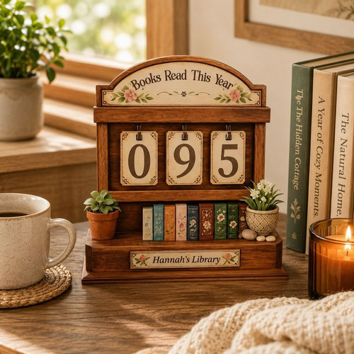 Vintage Book Read Tracker - Cozy Library Decor Sign - Bookorys