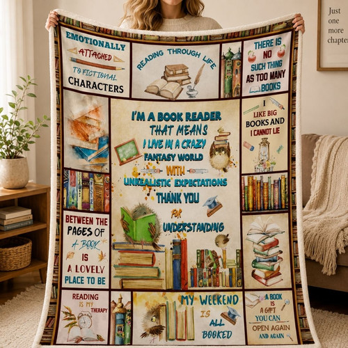 Book Lover Blanket - Literary Gift for Readers & Bookworms - Bookorys