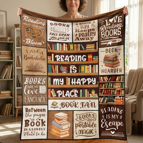 Reading Blanket for Book Lovers - Cozy Reader Gift - Bookorys