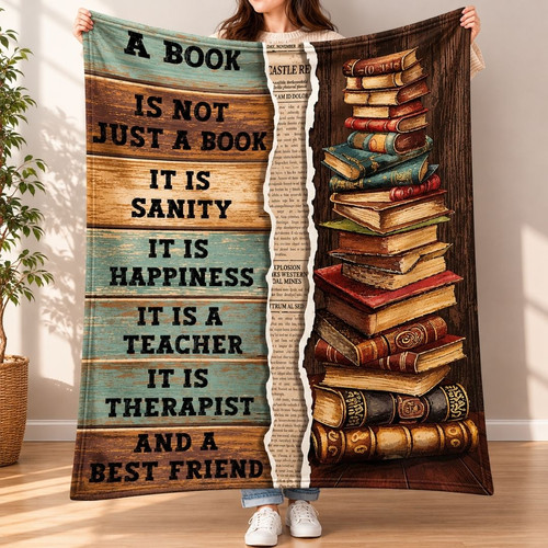 Vintage Book Blanket - Cozy Reading Decor for Bookworms - Bookorys