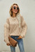 Autumn Winter New Solid Color Stretch Knitted Tassels Sleeve Stylish Sweater Khaki 