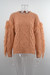 Autumn Winter New Solid Color Stretch Knitted Tassels Sleeve Stylish Sweater Orange