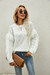 Autumn Winter New Solid Color Stretch Knitted Tassels Sleeve Stylish Sweater White